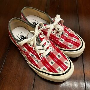 Vans Red and White Classic Sneakers
